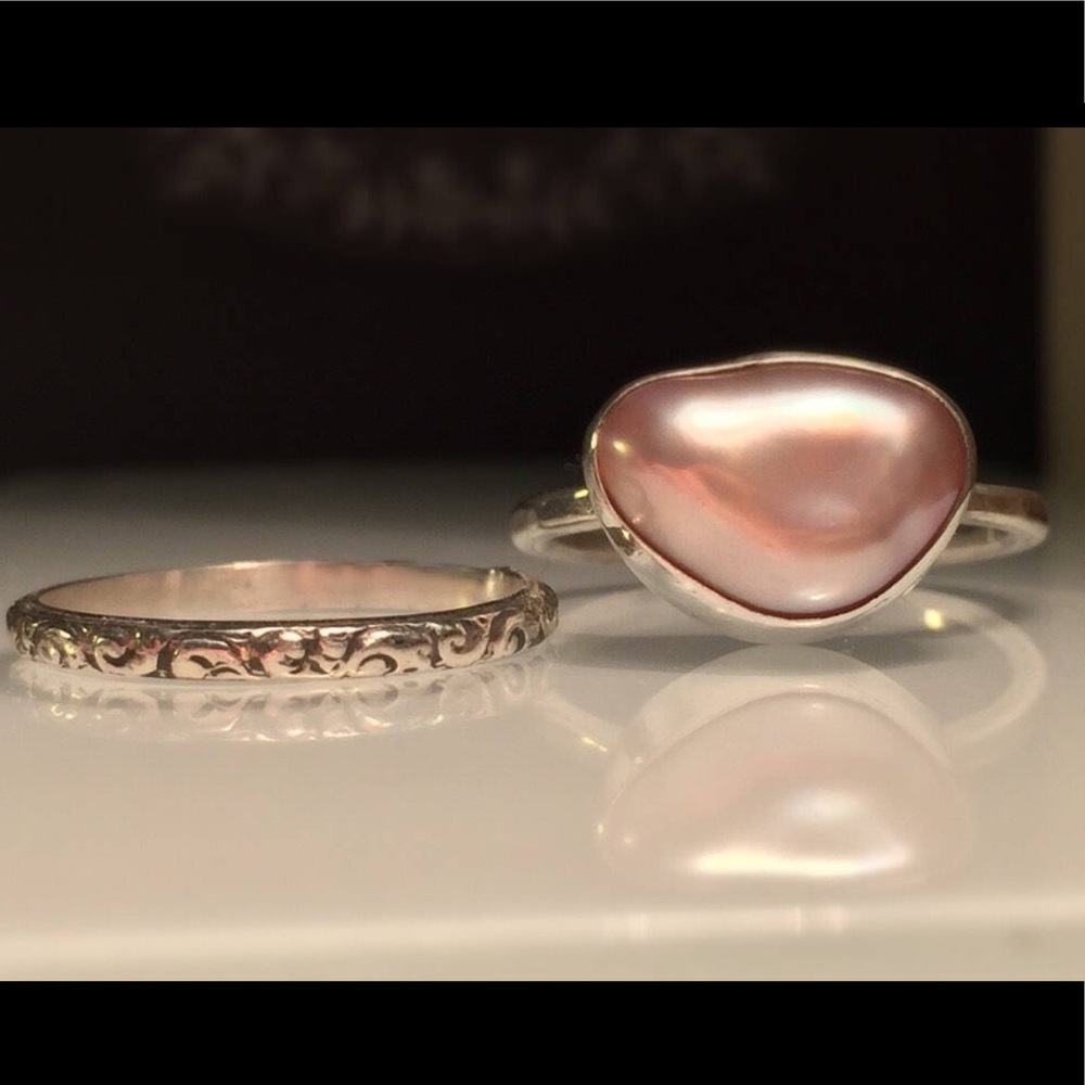 Blush Pearl Ring. Artisan Pink Ring.